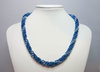 Perlenkette Collier Russische Spiralkette mit Swarovski Kristalle Blau 925Silber