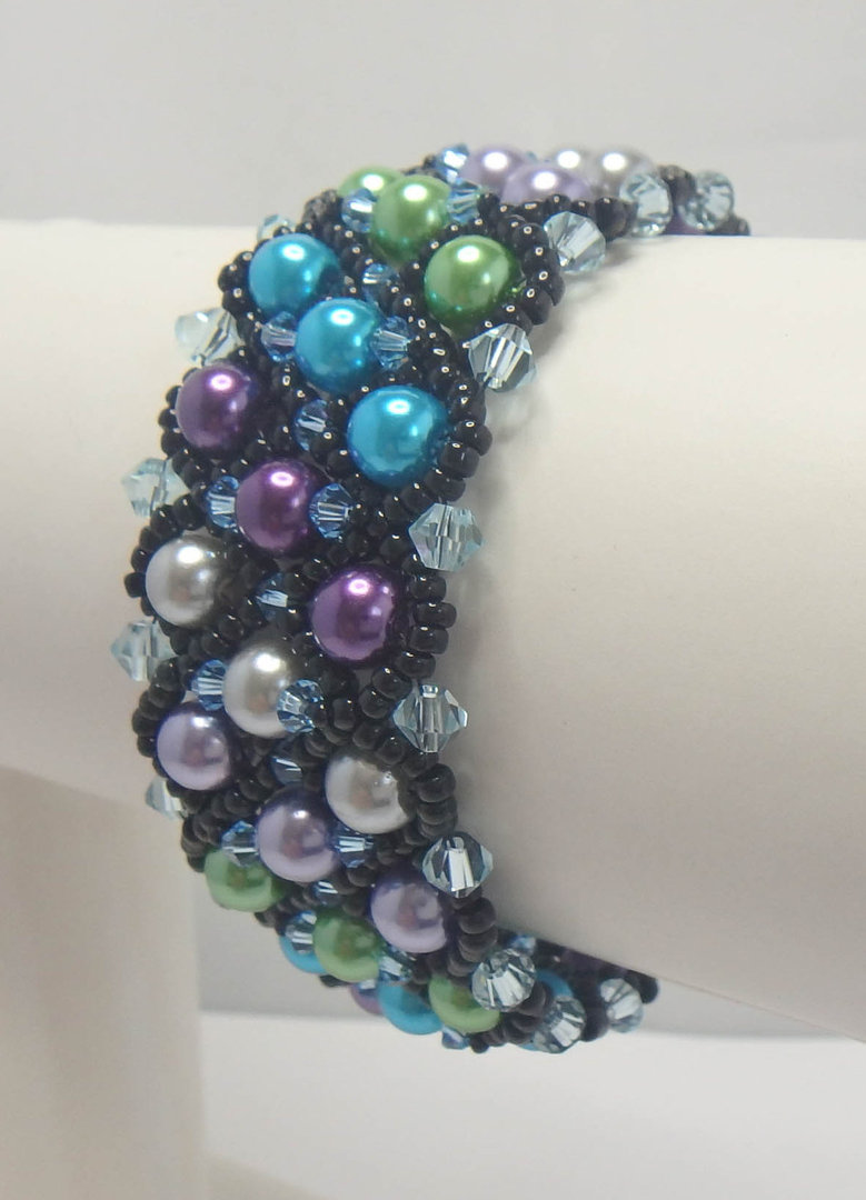 Armband "Carolina" Perlen(Imitat) multicolor lila grau