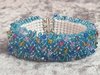 Damen Armband Magic Carpet Aqua mit Swarovski Kristalle Silber-Verschluß