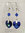 Silber Ohrringe, Ohrclips mit Swarovski Herz Bermuda Blue