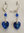 Silber Ohrringe, Ohrclips mit Swarovski Herz Bermuda Blue